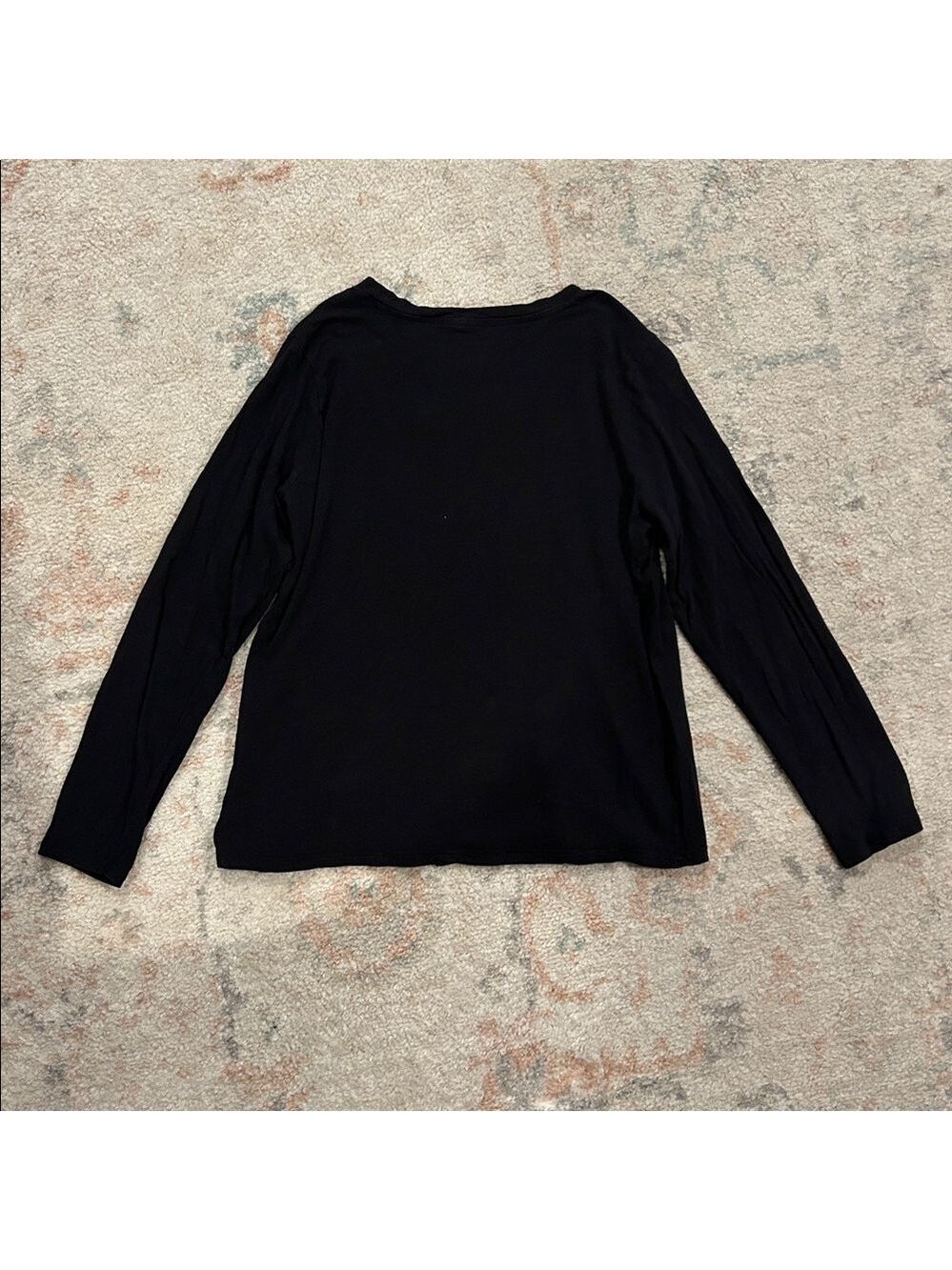 Sonoma Black The Everyday Tee 100% Cotton Long Sleeve Crew Neck Tee - Picture 2 of 3